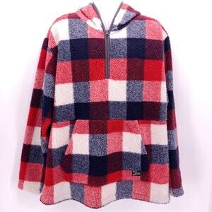 Union Plaid Shearling Pullover Sweatshirt Size XXL